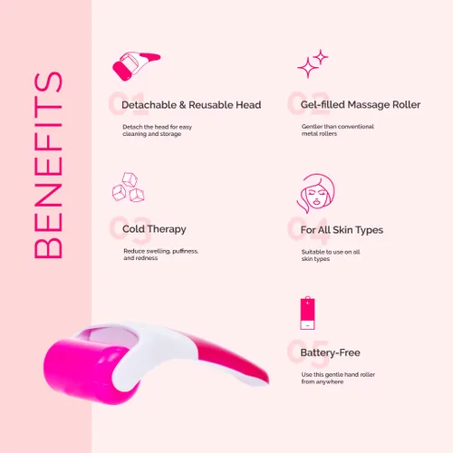 Miniatura 4 de Elizabeth Mott Rodillo de hielo para rostro y ojos, masajeador facial refrescante para reducir la hinchazón, bolsas debajo de los ojos