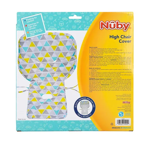 Miniatura 13 de Nuby Funda para silla alta para bebé, protege de derrames y migas, resistente al agua para una fácil limpieza, estampado de pinceladas