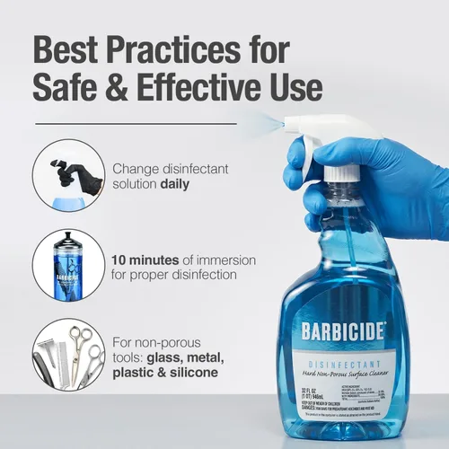 Miniatura 6 de BARBICIDE Spray desinfectante, botellas de 2 onzas (paquete de 6) – Registrado por la EPA, listo para usar profesional para salón y peluquería