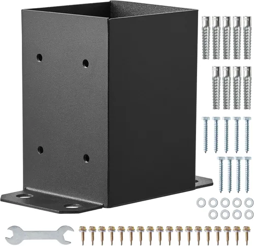 Miniatura 9 de VEVOR Base para Poste 4x4 2 Piezas, Tamaño Interior 3.6"x3.6" Soportes de Base para Poste, Anclaje de Poste de Servicio Pesado con Recubrimiento