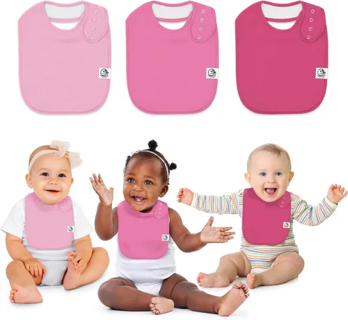 Miniatura 9 de Organic Cotton Baby Bibs for Drooling & Teething – Soft, Ultra Absorbent Baby Bib Set for Boys & Girls, 3-Pack Baberos blancos