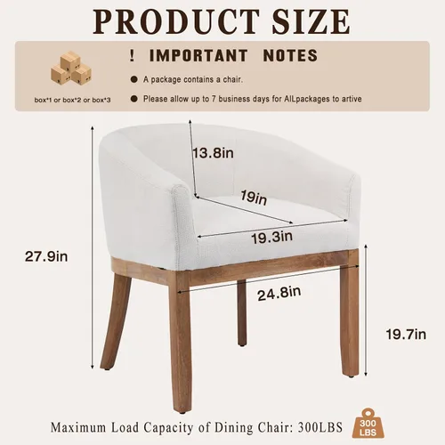 Miniatura 2 de SoarFlash Sillas de comedor tapizadas modernas de mediados de siglo con brazos, juego de 2, sillas de cocina y comedor de lino de granja, con marco