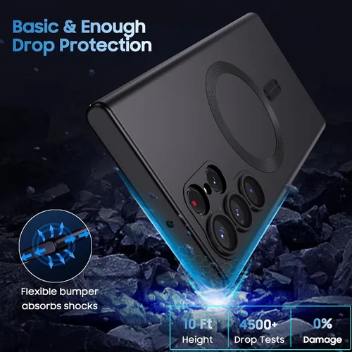 Miniatura 3 de MAKAVO Funda Mate para Samsung Galaxy S22 Ultra Case, Compatible con MagSafe, Cubierta Magnética Delgada y Fina con Protector de Lente de Cámara Z