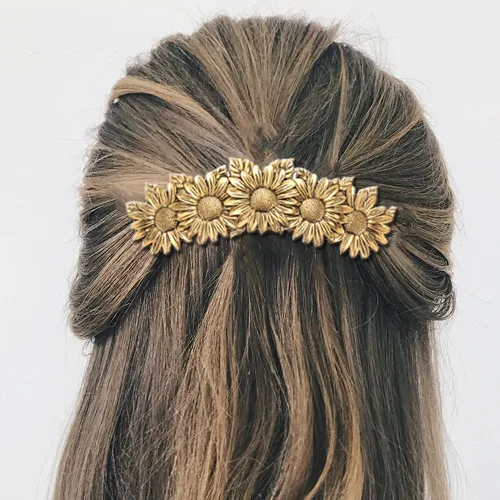Miniatura 2 de Kkjoy Pasadores para el cabello con protección de nudo celta mental, clip de flores para el cabello, regalo para mujeres y niñas, plata antigua