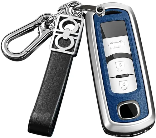 ontto 2/3/4 Botones de la Llave del Coche Caso Inteligente Cubierta Llave Ajuste Para Mazda 2 3 5 6 8, Azul