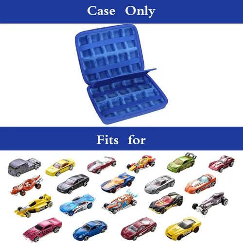 Miniatura 7 de Mchoi Funda de transporte a prueba de golpes para Hot Wheels 20 coches, solo funda (todo azul)