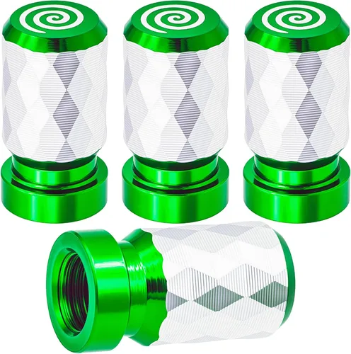 Miniatura 40 de 4 piezas de tapas de válvula de rueda con forma de punta, válvula de rueda de aleación de aluminio con punta, tapas de aire universales a prueba