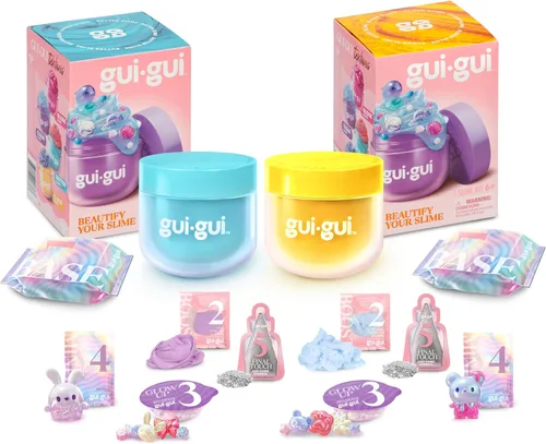 Kit de Slime Gui Gui - Paquete de 2 Slimes Perfumados, Mantequilla y Nube, Proceso de Bricolaje de 5 Pasos para Personalizar tu Ultimate Slime