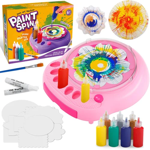 Miniatura 8 de Kit de Máquina de Arte de Pintura Giratoria para Niños, Conjuntos de Kits de Juguetes Giratorios de Pintura de Artes y Manualidades para Niños