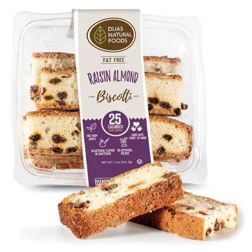 Miniatura 14 de DIJAS Natural Food s, Galleta de biscotti sin grasa, ingredientes naturales sin conservantes, delicioso aperitivo bajo en calorías (5 onzas)