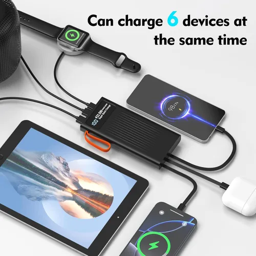 Miniatura 3 de Cargador portátil de 10000 mAh, cable integrado, PD de 22.5 W de carga rápida, batería externa con iluminación LED, cargador de teléfono de viaje