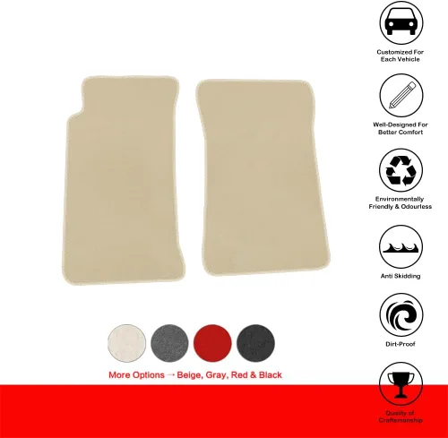 Miniatura 2 de IKON MOTORSPORTS, Alfombrillas compatibles con Mazda Miata MX-5 1990-1997, ajuste de fábrica, de nailon beige izquierdo y derecho, 2 piezas, 1991