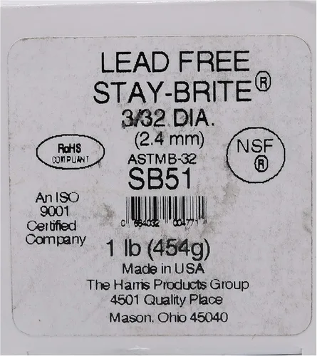 Miniatura 5 de Harris Stay-Brite #8 Soldadura de rodamiento plateado 1/16" 1 lb Libra Bobina, SB831