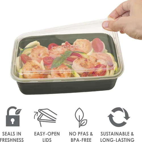 Miniatura 5 de Bentgo Prep Kit de preparación de comidas de 60 piezas, recipientes de alimentos reutilizables PFAS y sin BPA, 1 compartimento, 2 compartimentos y 3
