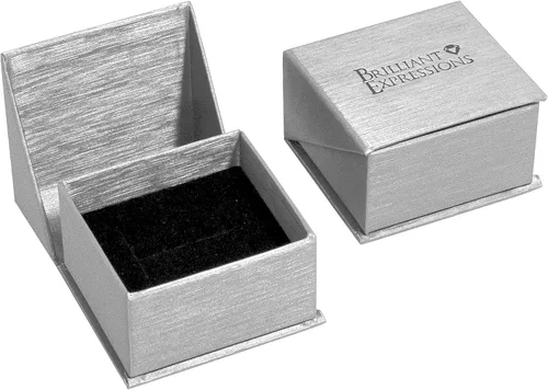 Miniatura 5 de Brilliant Expressions Alianza de boda satinada de metal cobalto con rayas plateadas, 0.276in