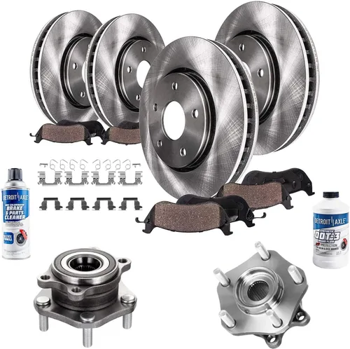 Miniatura 74 de Detroit Axle - Rotores de freno para Jeep Compass 2015-2022 Renegade 2016-2022 Fiat 500X 2016-2022, 2018, 2019, 2020, 2021. Reemplazo de rotores