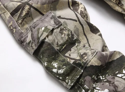 Miniatura 65 de Baylvn - Pantalones de mezclilla entallados y estampados para hombre con corte recto