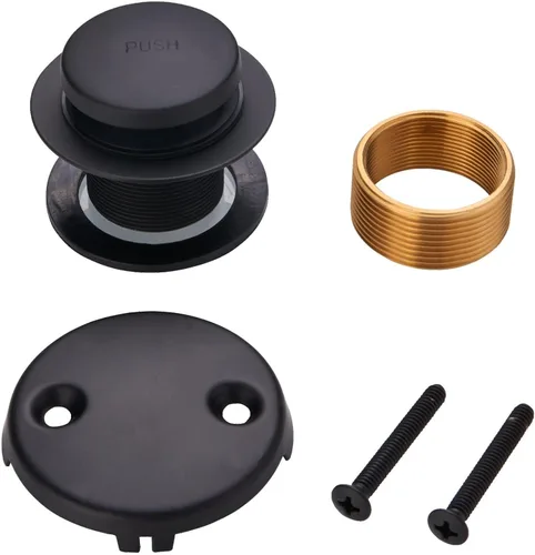 Miniatura 13 de WELLUP - Kit de conversión de drenaje de bañera con punta de bronce, kit de ajuste de drenaje de bañera con placa frontal de desbordamiento de dos