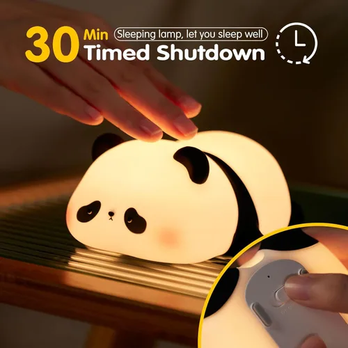 Miniatura 6 de VTIGER Luz Nocturna de Panda, Lámpara LED Esponjosa Linda, Luz Nocturna para Niños, Luz de Panda de Silicona, Luz Nocturna Atenuable para Dormitorio