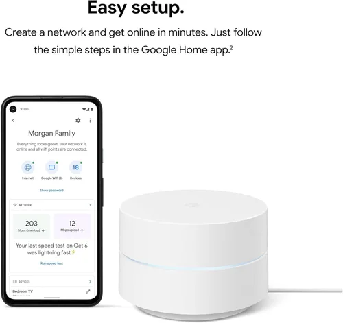 Miniatura 6 de Google WiFi AC1200 - Sistema WiFi de malla - Enrutador WiFi - Cobertura de 3000 pies cuadrados - Paquete de 2