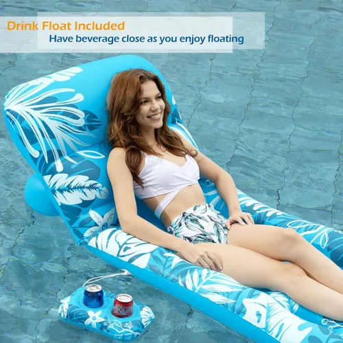 Miniatura 5 de Jasonwell Flotador Inflable para Piscina Adulto - Flotadores de Piscina Tumbona Flotadores Silla Flotante Balsa con Respaldo Ajustable Soporte