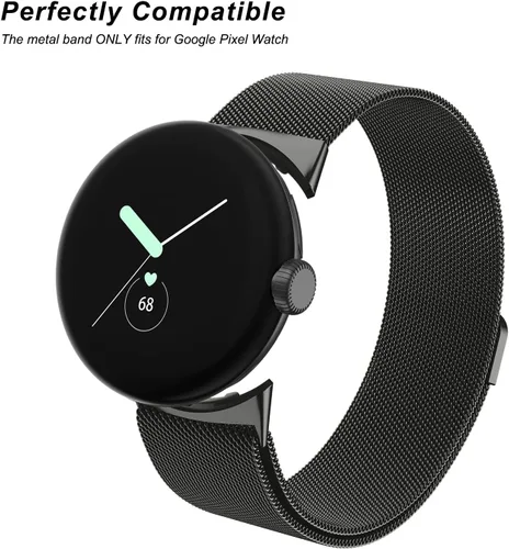 Miniatura 4 de Correa de metal para Google Pixel Watch 3 de 1.614 pulgadas/Pixel Watch 2/Pixel Watch para mujeres y hombres, correa de repuesto de malla de acero
