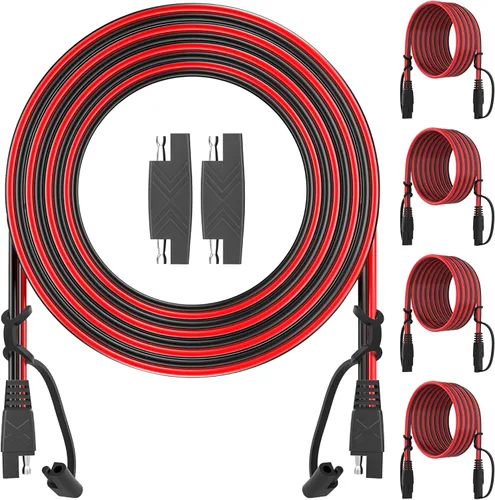 Miniatura 11 de OYMSAE Cable de extensión SAE de 25 pies, conector de desconexión rápida 16AWG para automóvil, panel solar, adaptador de carga (25 pies)