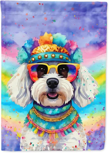 Miniatura 90 de Caroline's Treasures DAC2448GF - Bandera de jardín con diseño de perro afgano hippie Dawg, bandera decorativa para patio exterior, patio, obras