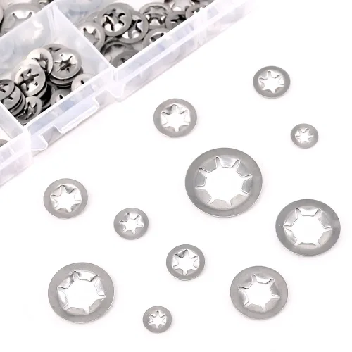 Miniatura 4 de Hilitchi Arandelas Starlock de dientes internos de acero inoxidable 304 de 180 piezas, arandelas de bloqueo de velocidad rápida, clips de velocidad