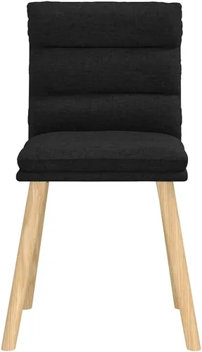 Miniatura 5 de 4-Piece Black Fabric Dining Chairs Set Modern Farmhouse Design with Metal Frame and Thick Foam Cushion for Kitchen Dining Room Living Room Furniture