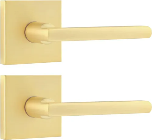 Miniatura 41 de Leydebong Paquete de 3 pomos de entrada dorados con llave igual, manija de puerta de entrada resistente, estilo contemporáneo, herrajes modernos
