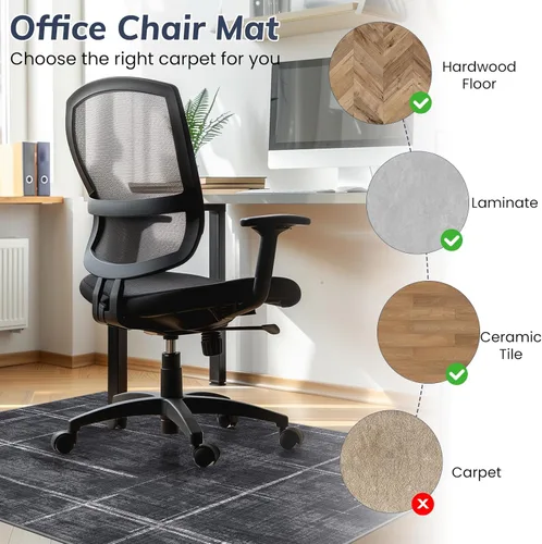 Miniatura 3 de Tapete para silla de oficina para suelo de madera dura y azulejos, 36" x 48" tapete resistente para silla de escritorio para suelos duros, alfombra