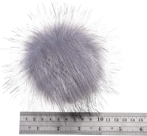 Miniatura 2 de Boao 12 bolas de pompón de piel sintética para sombreros de punto, bola de pompón esponjosa con botón de presión extraíble para sombreros de punto