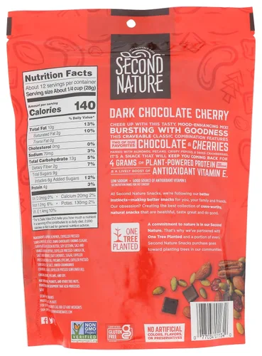 Miniatura 2 de Second Nature - Mezcla de frutos secos de chocolate negro y cereza, 12 onzas