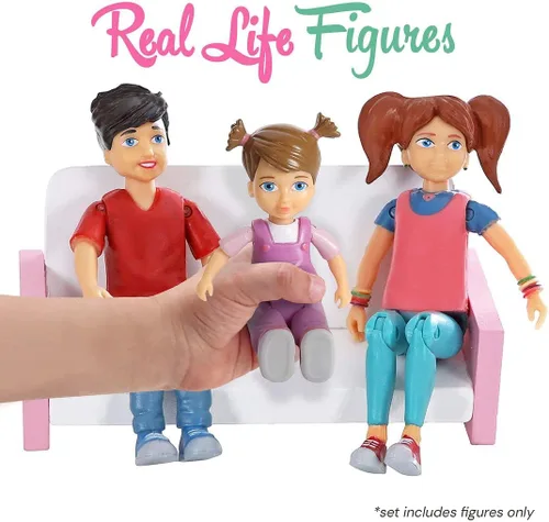 Miniatura 6 de Beverly Hills Sweet Li'l Family Dollhouse People Set de 3 figuras de acción: niño, niña y niño pequeño