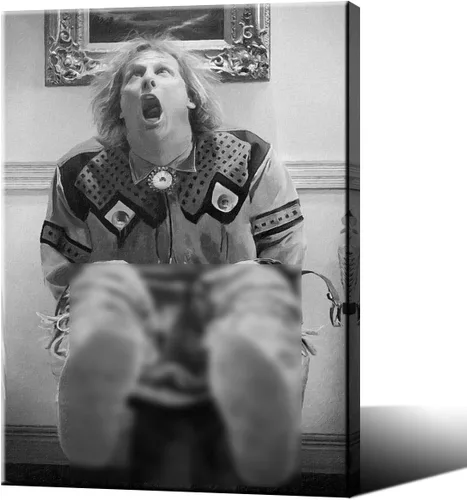 Miniatura 27 de Lona enmarcada de arte de pared divertido de baño - póster de "Dumb and Dumber" para decoración de pared - impresiones en lona en blanco y negro