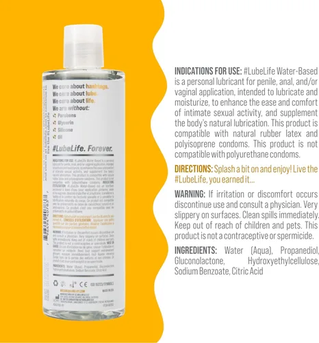 Miniatura 2 de LubeLife Lubricante a base de agua - Lubricante personal para hombres, mujeres y parejas, tamaño de viaje, no mancha, fácil de limpiar, seguro