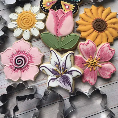 Miniatura 8 de LILIAO Spring Kapok Flower - Cortador de galletas (3,5 x 3,5 pulgadas), acero inoxidable