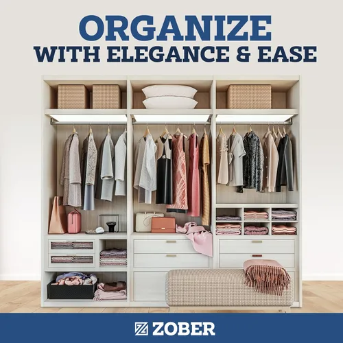 Miniatura 7 de Zober Perchas de madera negras – Paquete de 20 perchas de madera resistentes y antideslizantes para abrigos, chaquetas, trajes y pantalones, perchas