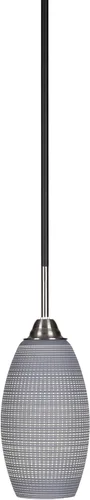 Miniatura 45 de Toltec Lighting Paramount - Mini colgante de 1 luz en acabado negro mate con cristal de arte perla de 7 pulgadas y estilo negro