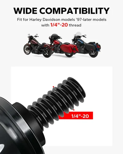 Miniatura 6 de Amazicha Perno de asiento de acero inoxidable con tapa de tornillo, kit negro compatible con Harley Davidson 1996-2025