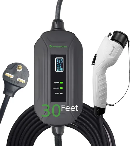 Miniatura 25 de PRIMECOM - Cargador de vehículo eléctrico de nivel 2 (EV) (220 V/240 voltios, 16 amperios), cargador portátil EVSE inteligente para automóvil, 30