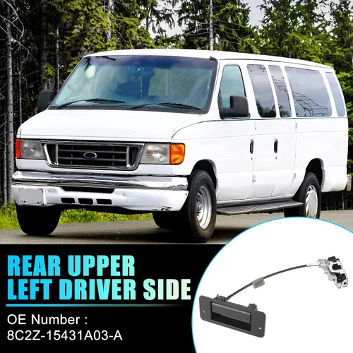 Miniatura 2 de X AUTOHAUX Actuador de cerradura de puerta Lado del motor Manija de puerta con bisagras con cable trasero izquierdo Lado del conductor para Ford