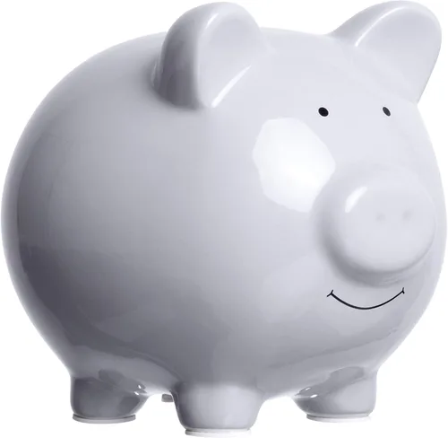 Miniatura 15 de Pearhead Alcancía Grande de Cerámica, Azul Claro, Ideal para Niños y Niñas, Ahorro de Dinero y Banco de Monedas, Decoración Perfecta para Cuarto