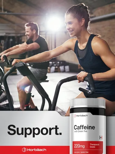Miniatura 6 de Horbäach Píldoras de cafeína de 200 mg con té verde 200 tabletas Vegetarianas, sin OMG y sin gluten