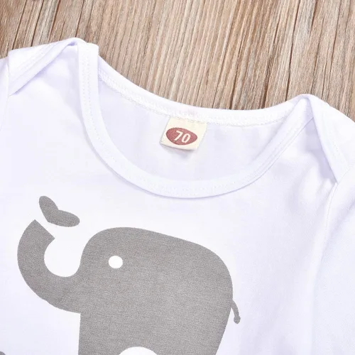 Miniatura 4 de Conjunto de ropa para bebés recién nacidos, mameluco, pantalones, sombrero, 3 piezas