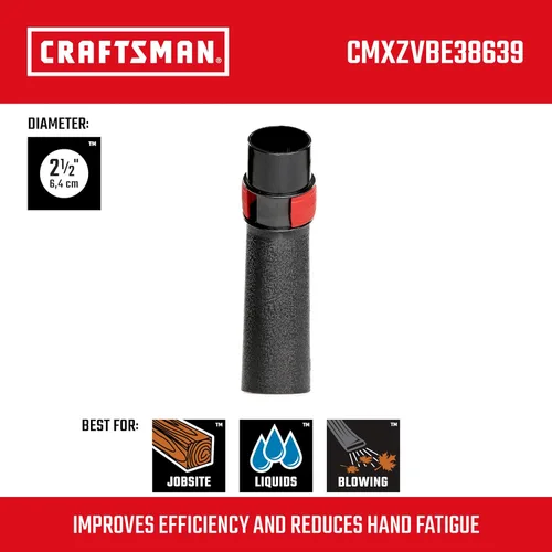Miniatura 2 de CRAFTSMAN CMXZVBE38639 - Mango de agarre de manguera de 2-1/2 pulgadas, accesorio para aspiradora en seco y húmedo con válvula de purga, accesorio