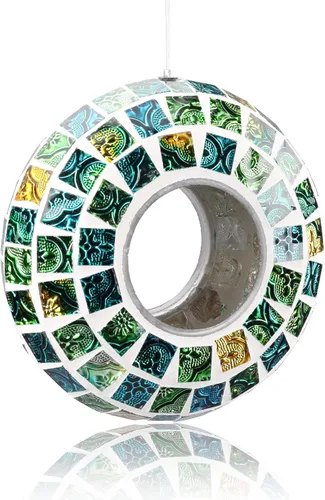 Miniatura 15 de Yinns Comederos de vidrio para pájaros colgantes en el exterior, comedero para pájaros con forma redonda solar para decoración de jardín de patio