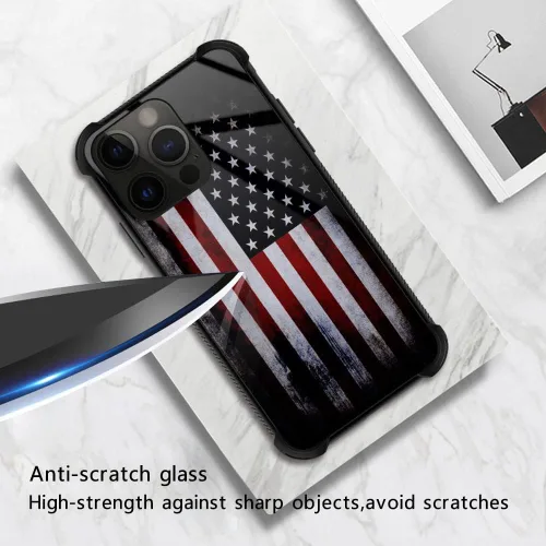 Miniatura 2 de ZHEGAILIAN Funda para iPhone 14 Pro, protección de grado militar, esquinas a prueba de golpes, funda antiarañazos para iPhone 14 Pro, bandera vieja