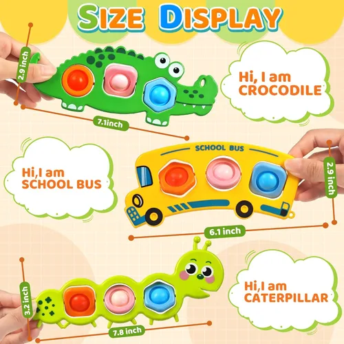 Miniatura 5 de Juguetes sensoriales para aliviar la ansiedad, 3 unidades, actividades de viaje en avión para niños pequeños, bolsas de regalo, juguetes
